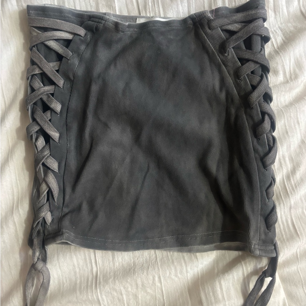 PINKYOTTO Gray Lace-Up Skirt